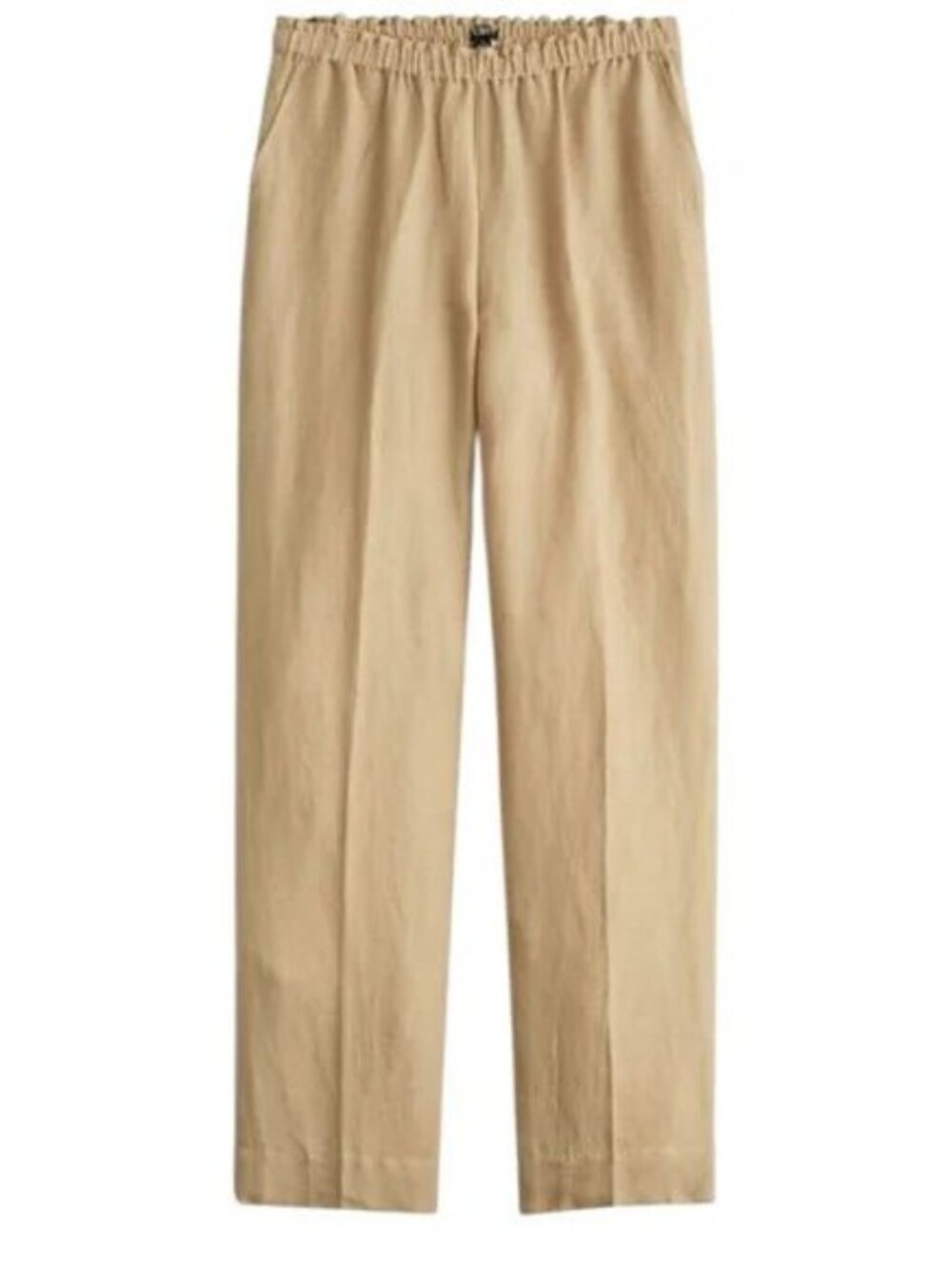 J Crew Women XXL Pull On Linen Pant Full Length Chelsea Beige Wide Leg Stretch